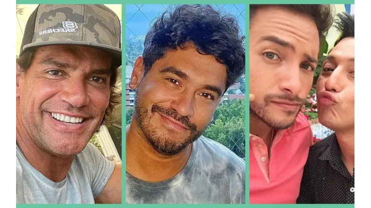 Cristián de la Fuente y Gino Costa, al lado de los responsables del rumor sobre su conflicto, Hugo Valencia y Sergio Rojas.