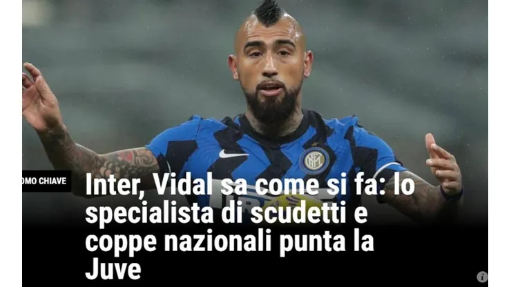 La Gazzetta dello Sport y Vidal como hombre clave para que Inter sea campeón en Serie A y Coppa Italia.