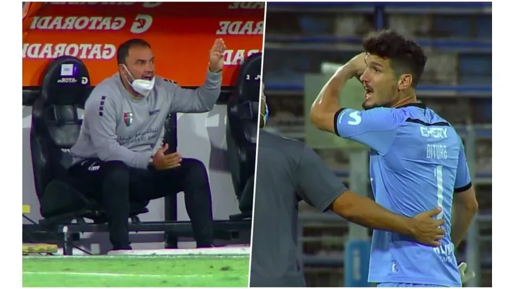 El primer tiempo terminó con fuertes discusiones entre los equipos.