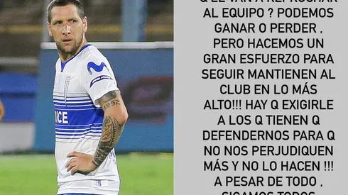 Luciano Aued volvió a manifestarse vía Instagram tras la derrota de Universidad Católica ante Palestino por el Campeonato Nacional