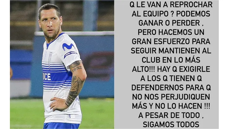Luciano Aued volvió a manifestarse vía Instagram tras la derrota de Universidad Católica ante Palestino por el Campeonato Nacional