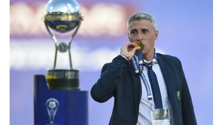 Hernán Crespo luego de ganar la Copa Sudamericana