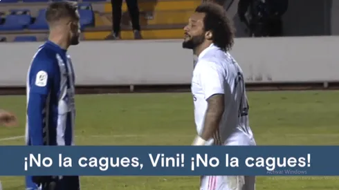 Marcelo se fue con todo contra Vinicius ante Alcoyano.