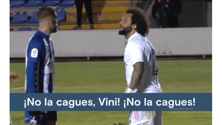 Marcelo se fue con todo contra Vinicius ante Alcoyano.