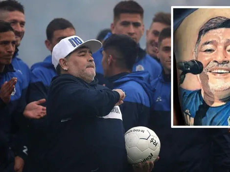 Jugador de Gimnasia la rompe con tatuaje HD de Maradona