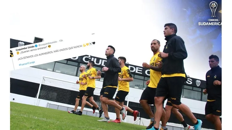 Coquimbo le dedica las fotos del entrenamiento al fisgón Defensa y Justicia.