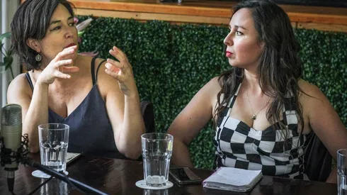 Elisa Montesinos y Johanna Watson en el lanzamiento del sitio web