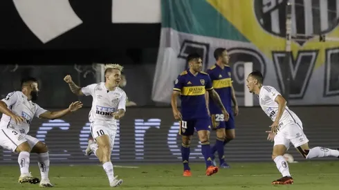 Golazo de Soteldo en la semifinal entre Santos y Boca Juniors.