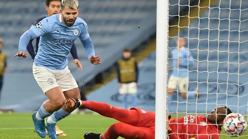 Sergio Kun Agüero en uno de sus pocos tantos en la actual temporada