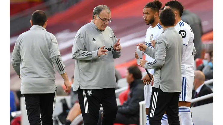 Marcelo Bielsa junto a Rodrigo Moreno
