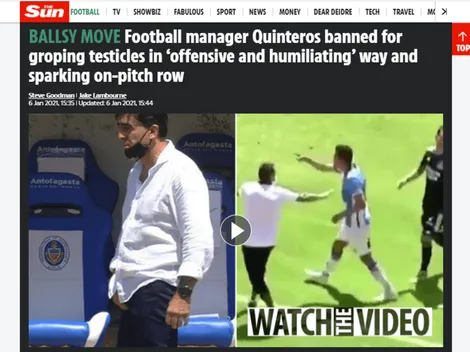 Prensa inglesa hace eco del grosero gesto y castigo de Quinteros