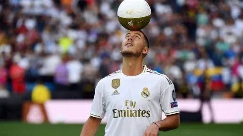 Eden Hazard en su presentación en el Real Madrid
