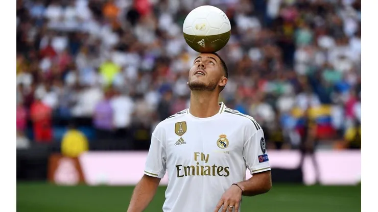 Eden Hazard en su presentación en el Real Madrid