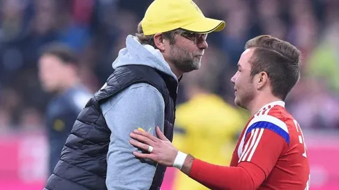 Mario Götze en el Bayern Munich saluda cariñosamente a Jürgen Klopp