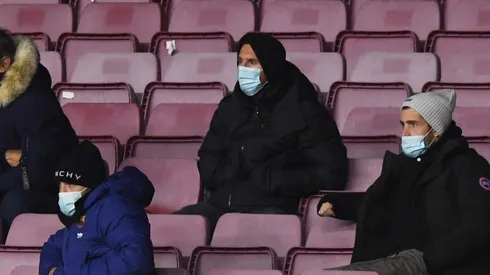 Lionel Messi vio el partido en la tribuna y cada uno de sus gestos fue registrado para las cámaras de televisión