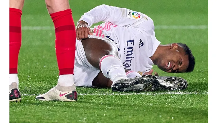 Rodrygo en el momento de su lesión.