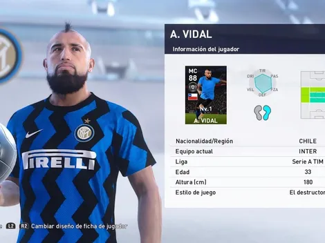 Vidal con una carta especial de 88 de media en PES 2021