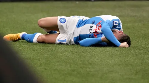 Desconsolado llanto de Mertens en Napoli tras lesionarse contra el Inter.