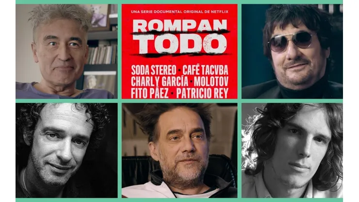 Figuras como Jorge González, Alvaro Henríquez, Gustavo Cerati, Vicentico y Luis Alberto Spinetta aparecen en "Rompan Todo", de Netflix.