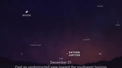 Así se verá el cielo el 21 de diciembre