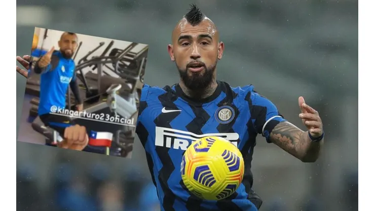 Arturo Vidal sigue trabajando aparte en el Inter por su dolencia en el gemelo.