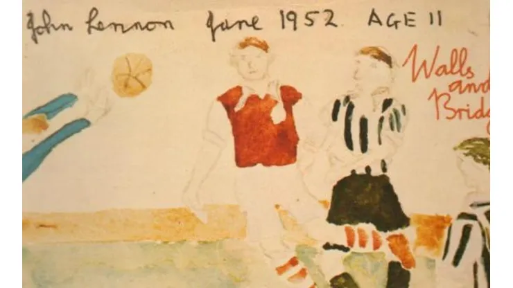 El dibujo de John Lennon a los 11 años con Jorge Robledo anotándole al Arsenal