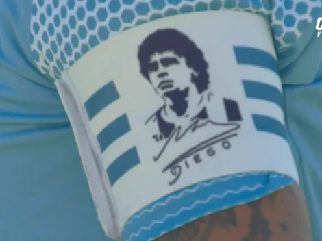 El homenaje de los argentinos de O'Higgins a Diego Maradona