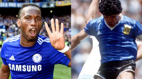 Didier Drogba y Diego Armando Maradona