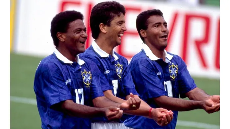 Bebeto, Romário y Mazinho en el célebre festejo durante en el Mundial de EE.UU. 94.