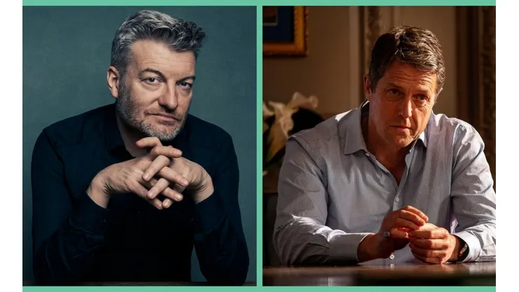 Charlie Brooker, el creador de "Black Mirror", junto a Hugh Grant.
