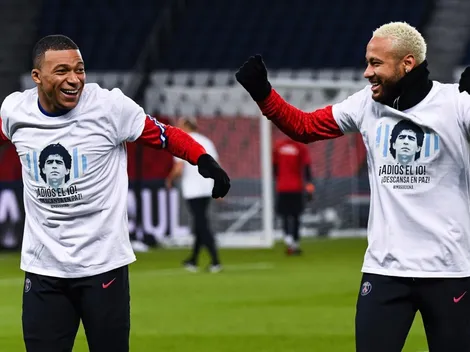 Con Neymar y Mbappé PSG rinde tributo a Maradona