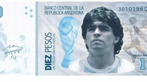 Varios usuarios están pidiendo que el billete de 10 pesos lleve la cara de Maradona.