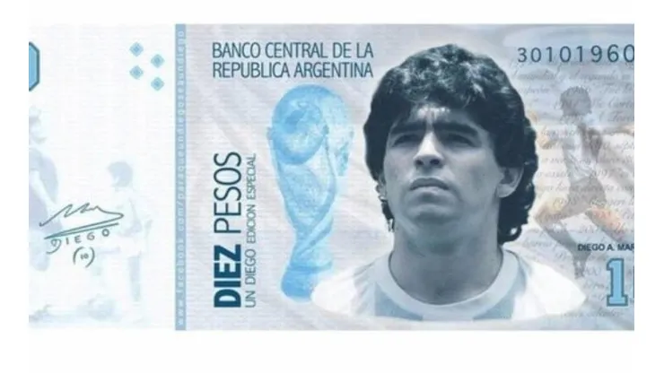 Varios usuarios están pidiendo que el billete de 10 pesos lleve la cara de Maradona.