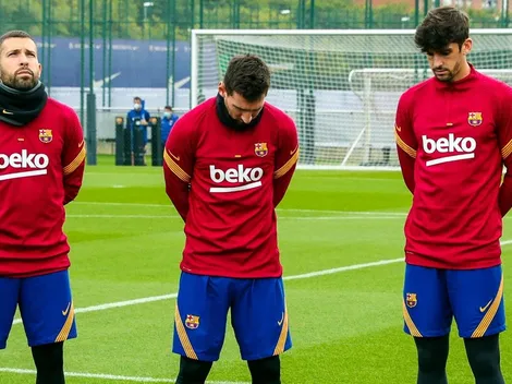 Messi lideró el minuto de silencio del Barça en honor a Maradona