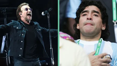 Bono, de U2, se encontró con Diego Maradona cuando visitó Argentina en 2006.