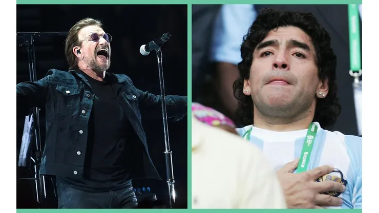 Bono, de U2, se encontró con Diego Maradona cuando visitó Argentina en 2006.