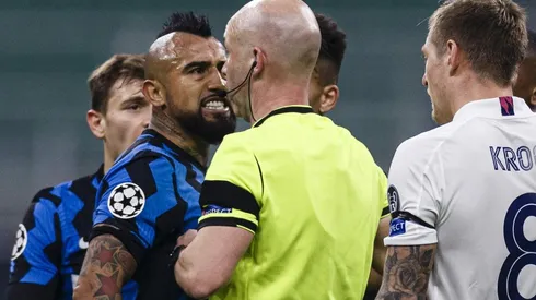 Arturo Vidal, expulsado contra Real Madrid en la Champions.