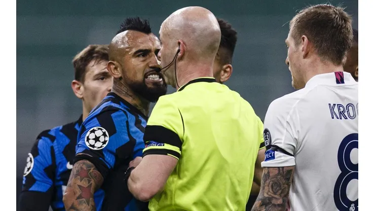 Arturo Vidal, expulsado contra Real Madrid en la Champions.