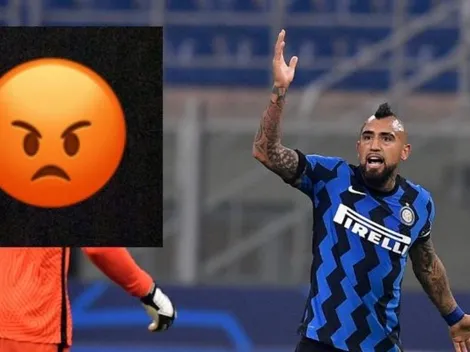 Vidal muestra todo su enfado por la expulsión ante el Real Madrid