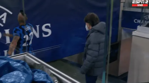 Vidal y su enojo tras ser expulsado en el Inter contra Real Madrid en Champions.