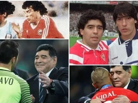 Los recuerdos más bellos de Maradona junto a cracks chilenos