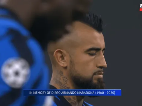 El minuto de silencio de Vidal, Inter y Real Madrid por Maradona