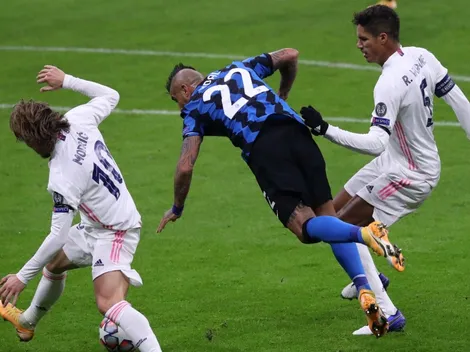 Inter cae ante Real Madrid en amargo partido para Vidal y Alexis