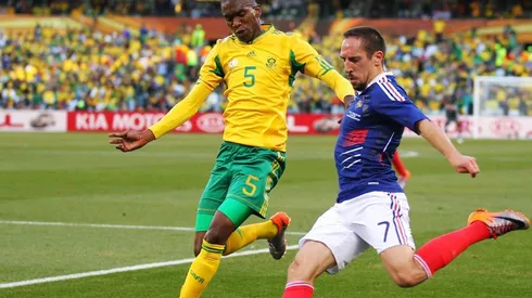 Anele Ngcongca contra Francia en Sudáfrica 2010.