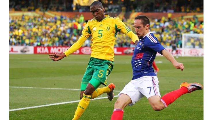 Anele Ngcongca contra Francia en Sudáfrica 2010.