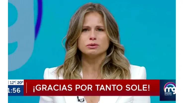 Soledad Onetto en medio de su despedida de "Mucho Gusto", con elocuentes palabras.