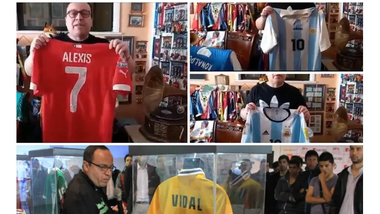 Paulo Flores no solo es conocido por sus relatos de los partidos de la selección chilena o copas internacionales, también por su colección de camisetas