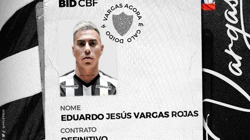 Eduardo Vargas fue inscrito la semana pasada en Atlético Mineiro, pero su integración se verá afectada por el contagio de coronavirus