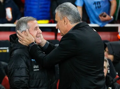 Tite le hace un queque XXL al DT de Uruguay Óscar Tabárez