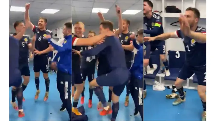 Los muchachos de Escocia dejan todo en la celebración. ¡Cómo habrá estado esa noite, papurris!
